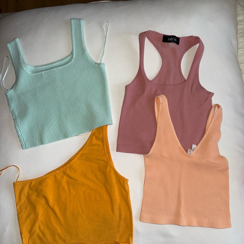 FA Mint, Mauve, Mustard, and Peach Crop Tops